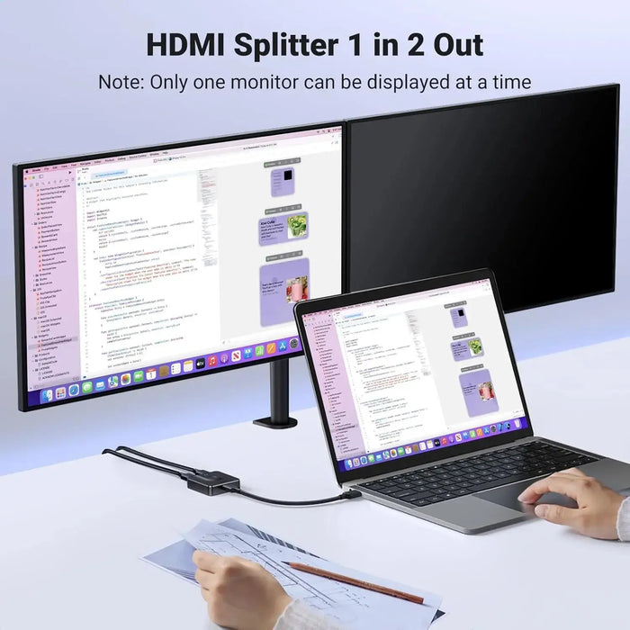 UGREEN HDMI Switch 2 In 1 Out Bi-Directional HDMI Splitter 4K@60Hz Full HD 1080P 3D Compatible TV Monitor Projector Display 50966 Ugreen