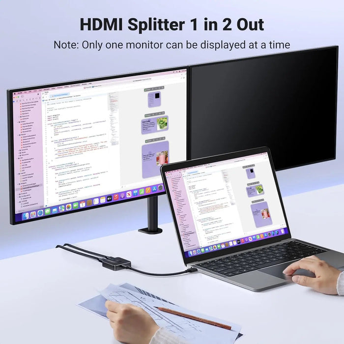 UGREEN HDMI Switch 2 In 1 Out Bi-Directional HDMI Splitter 4K@60Hz Full HD 1080P 3D Compatible TV Monitor Projector Display 50966