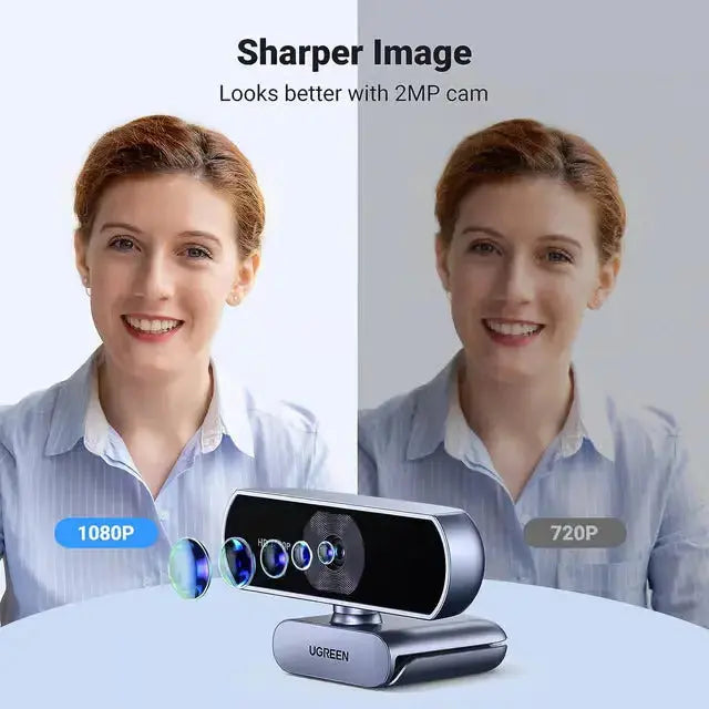 UGREEN USB Webcam 1080P 30fps with Microphone Auto Light Correction 85° View Live Streaming Video Calling PC Web Cam 15728 Ugreen