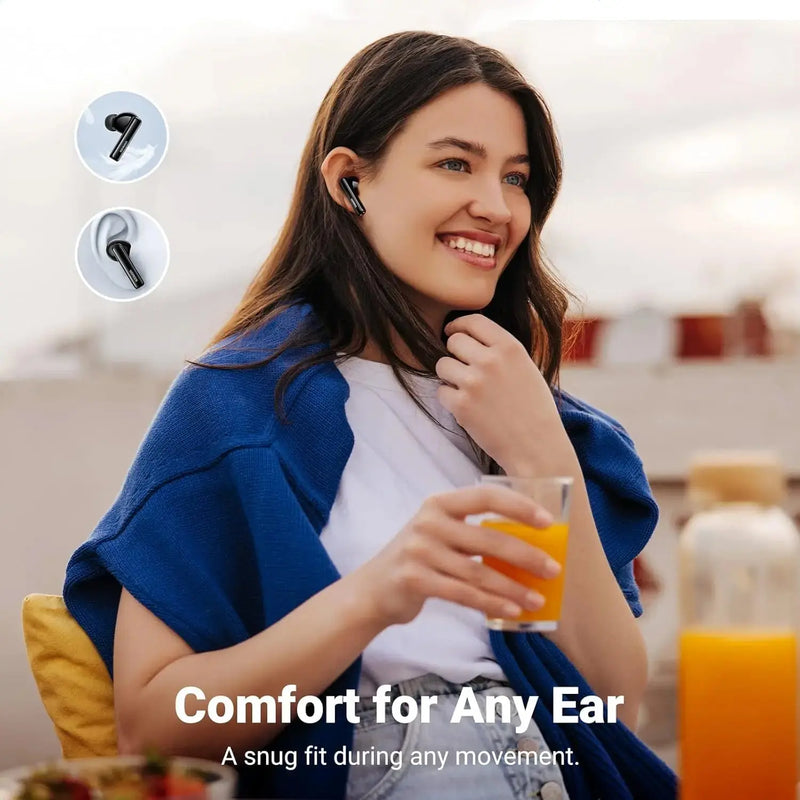 UGREEN HiTune T3 ANC Wireless Earbuds Bluetooth 5.2 Active Noise Cancelling Transparency Mode Deep Bass 24H Playtime USB-C Black 90401 Ugreen
