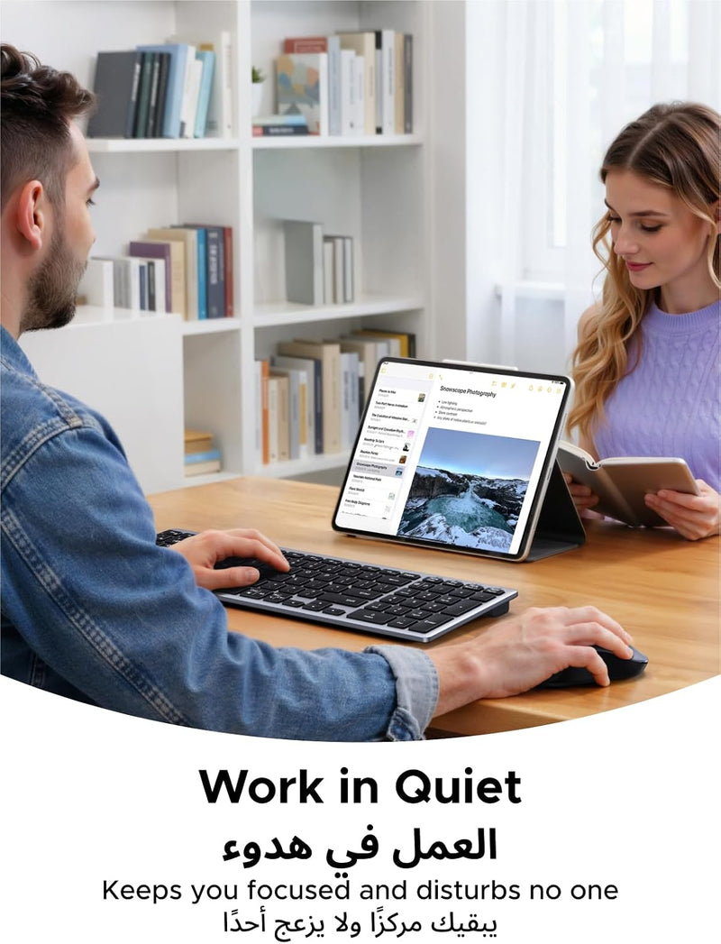UGREEN 85513 Bluetooth keyboard and mouse combo silent typing at a desk