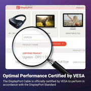 UGREEN DisplayPort Cable 2.1 1M 3.3ft VESA Certified DP2.0 40Gbps 16K 30Hz 8K 240Hz 4K HDR HDCP FreeSync G-Sync (15383) Ugreen