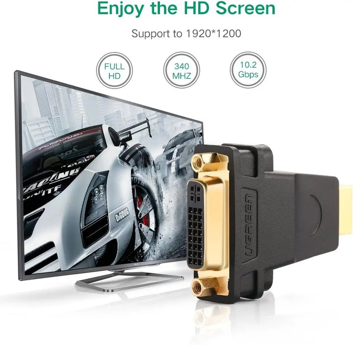 UGREEN HDMI to DVI Adapter HDMI Male to DVI-I 24+5 Female Bi-Directional Video Converter Laptop PC Monitor Graphics (20123) Ugreen