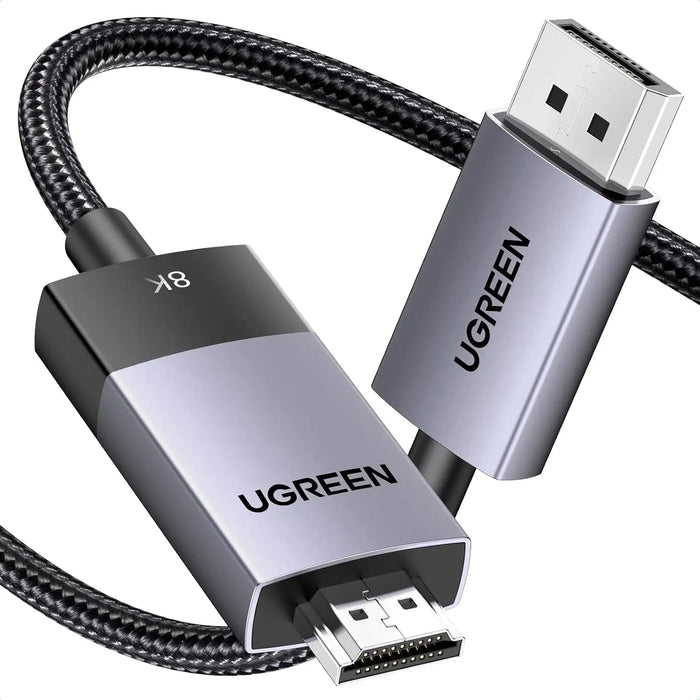 UGREEN DisplayPort to HDMI Cable 1M 3.3ft 8K 60Hz 4K 120Hz Active DP 1.4 HDMI 2.1 HDR Dolby 32.4Gbps Monitor Dell (80395)