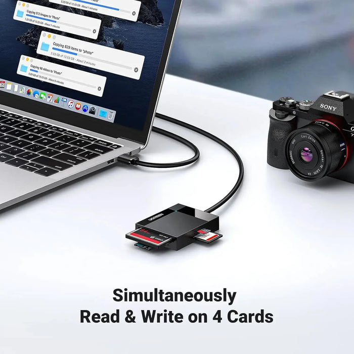 UGREEN USB 3.0 Card Reader 4-in-1 5Gbps SD TF Micro SD CF MS Memory Card Writer 1.5ft Cable (30333) Ugreen