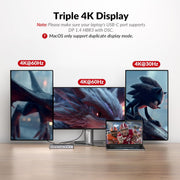 AV Access KD-S03 12-in-1 USB-C Docking Station – Triple Monitor Dock with 4K Display, 10Gbps Data, 100W Charging & Ethernet