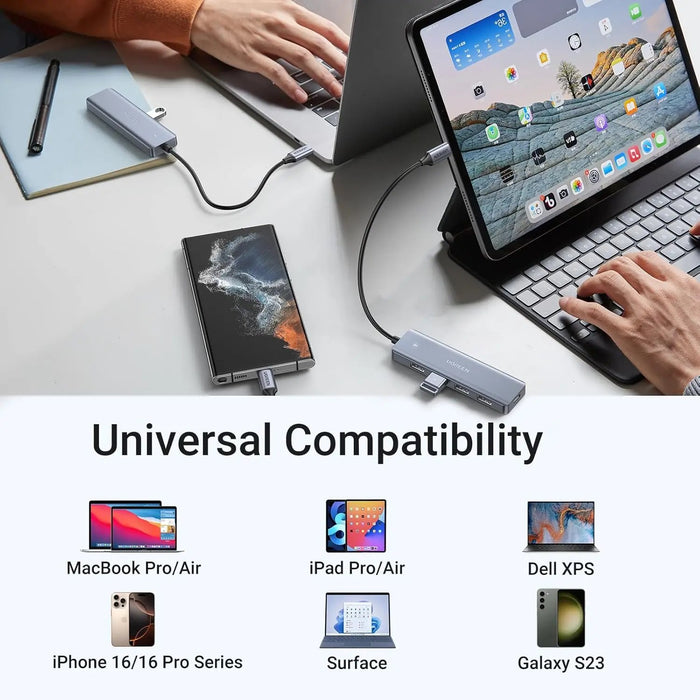 UGREEN 4-Port USB Type C Hub to USB 3.0 Adapter Micro USB Power MacBook Pro iMac Samsung Galaxy Note Dell XPS (70336) Ugreen