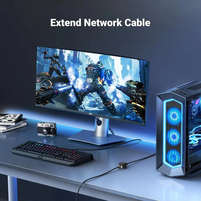 UGREEN RJ45 Coupler 10Gbps Ethernet Extender Cat8 Cat7 Cat6 Cat5 Cable 328ft Long Distance Aluminum Alloy Shell 25964 Ugreen