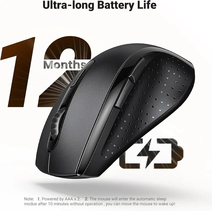 UGREEN 2.4G Wireless Mouse 1600 DPI 6 Button Nano Receiver 3 Adjustable DPI PC Laptop iMac MacBook Microsoft Pro (45012) Ugreen