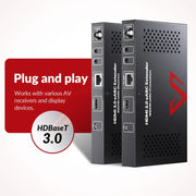 Av Access 4KEX40-eARC 4K HDMI Extender with eARC & ARC, HDBaseT 3.0 Extender w/ 2-Way IR, CEC & PoC, Ideal for Home Theater TeckPot