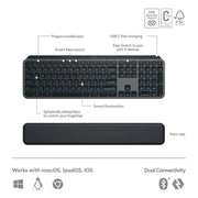 Logitech ‎MX Keys S Combo-Performance Wireless Keyboard & Mouse With Palm Rest-Black Logitech