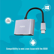 Rapoo XD30 4-in-1 USB-C Multifunction Adapter