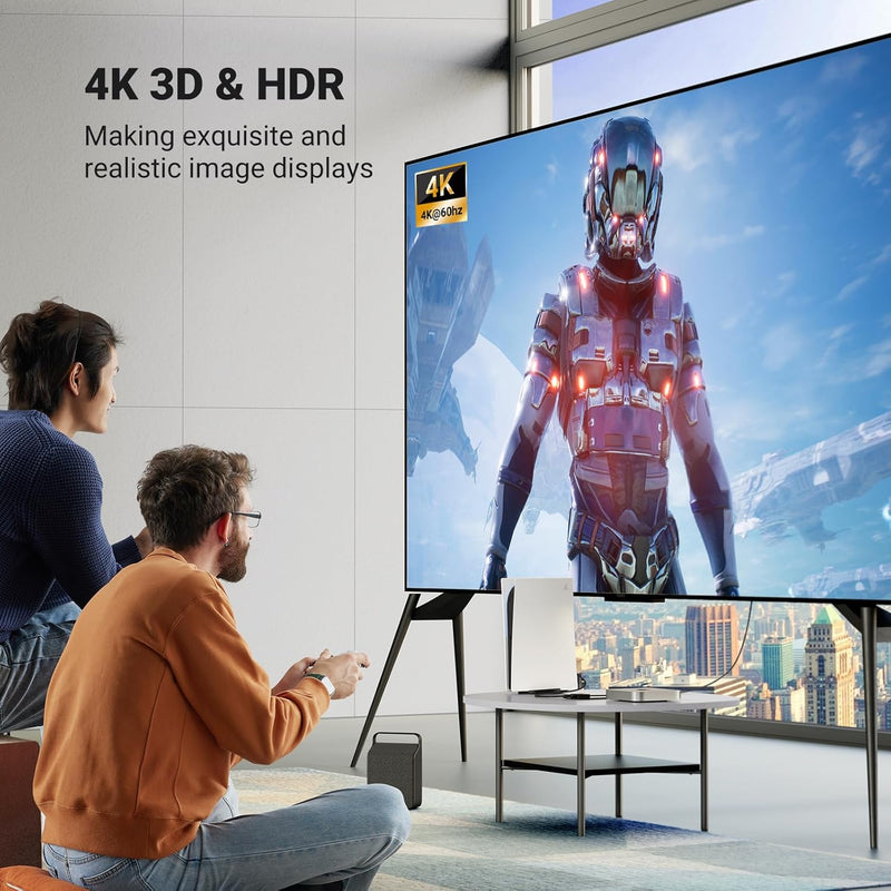 UGREEN 70607 bi-directional 4K60 HDMI 2-in-1-out switch 4K and 3D HDMI support