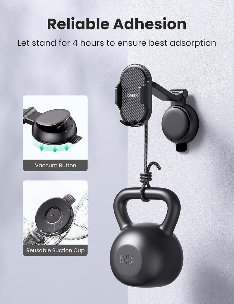 UGREEN LP405 20473 suction cup dashboard car phone holder reliable adhesion, holds a kettlebell