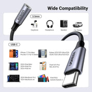 UGREEN USB C to 3.5mm Headphone Jack Adapter Type-C Male Female Audio Dongle iPhone 15 Samsung Galaxy Google Pixel (80154) Ugreen