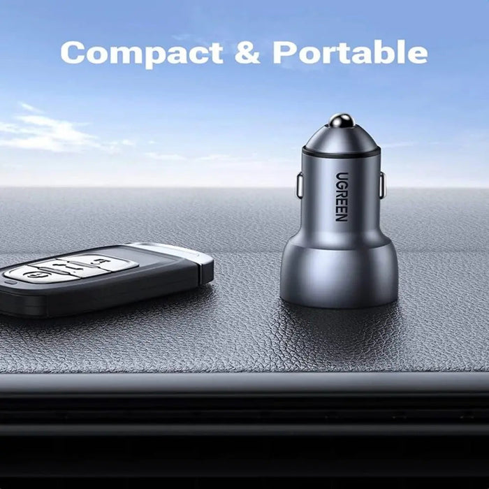UGREEN 36W QC3.0 Dual USB Car Charger Fast Charging Aluminum Adapter iPhone 14/13/12/11 Galaxy S22/S21/S20 Pixel (10144)