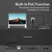 AV Access U2EX60 New USB Extender over Cat5e/6/6a/7 Cable w/ PoC, up to 60m/196ft, Ideal for Home Office, Gaming & Surveillance AV Access