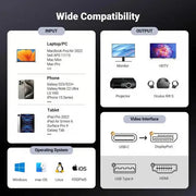 UGREEN 8K@60Hz Unidirectional USB C to DisplayPort 1.4 Cable 2M 4K 240Hz Type C Thunderbolt 4/3 to Dp Cord 32.4Gbps Compatible with iPhone 16/15, MacBook Pro/Air, iPad, Mac Mini, Galaxy, XPS 25158 Ugreen