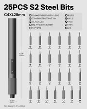 HOTO Electric Precision Screwdriver Set QWLSD010 | 170 RPM Cordless Driver, 25 S2-Steel Bits, USB-C Recharge, Magnetic Case | Ideal for Phones, Laptops, Gadgets & DIY Repair - Hoto India