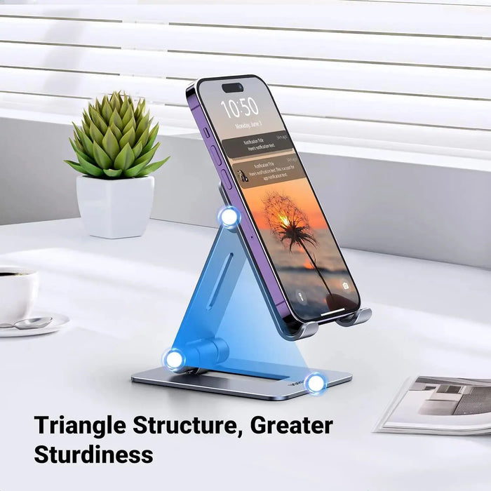 UGREEN Cell Phone Stand Fully Adjustable Foldable Desktop Aluminum Smartphone Stand Compatible with iPhone 15 14 13 12 Pro Max 11 XS Max XR X 8 Plus etc. (15608/ Open Box) - TeckPot