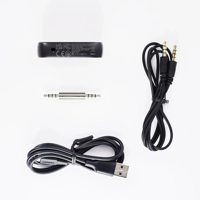 UGREEN Bluetooth Receiver 5.0 Car Adapter Portable Wireless Audio 3.5mm AUX Music Streaming Speaker Hands-Free Mic (70304) Ugreen