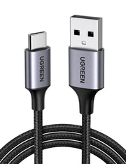 UGREEN USB-A 2.0 to USB Type C Cable 0.5M Male to Male Nickel Plating Aluminum Shell Braided Charging Data Cable (60125) Ugreen
