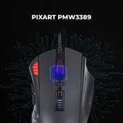 Cosmic Byte Equinox Gamma Pixart PMW3389 Sensor 16000DPI 12 Button Wired Gaming USB Mouse-Black(Open Box) Cosmic Byte