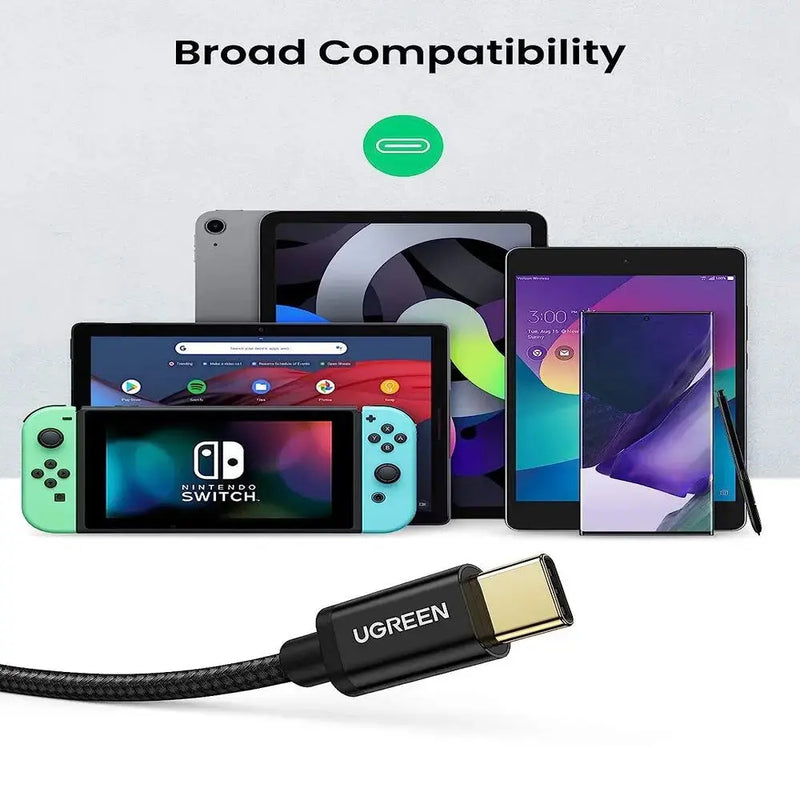 UGREEN USB-A to USB-C Cable 3M Braided Samsung Galaxy S9 S8 S10 Note 9 Nintendo Switch GoPro Hero LG G8 Pack 2 (50878P) Ugreen