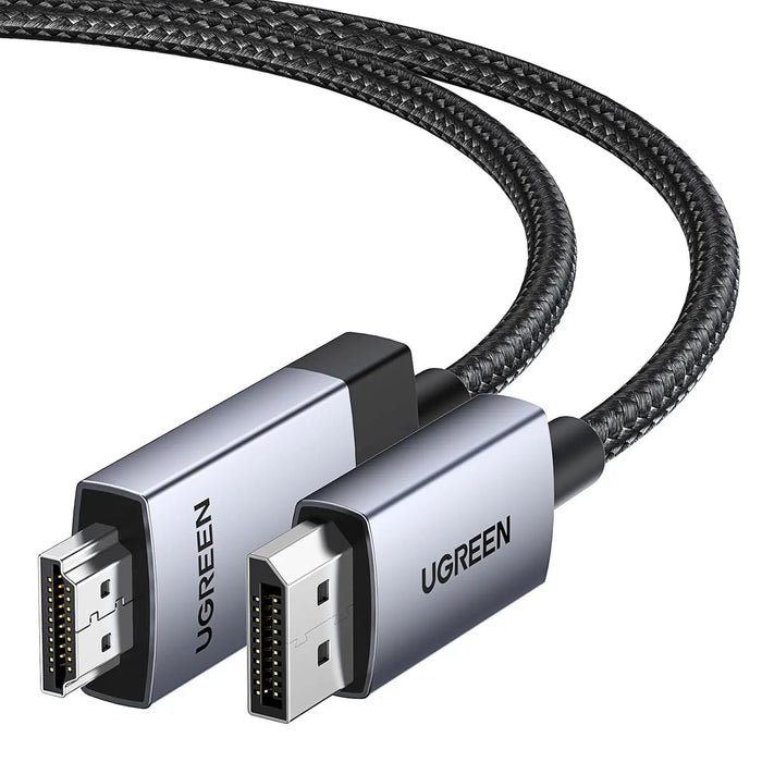 UGREEN 2M DisplayPort to HDMI Cable 4K@60Hz Active DP to HDMI Adapter Aluminum Braided Monitor Projector HDTV PC Laptop 15774