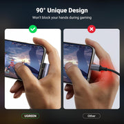 UGREEN 20194 right-angle USB-C to 3.5mm headphone adapter 90-degree design for gaming