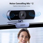 UGREEN USB Webcam 1080P 30fps with Microphone Auto Light Correction 85° View Live Streaming Video Calling PC Web Cam 15728 Ugreen