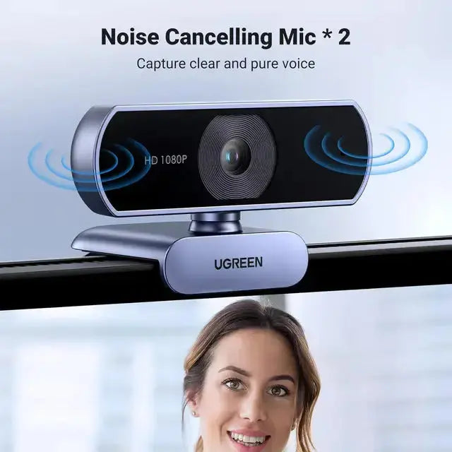 UGREEN USB Webcam 1080P 30fps with Microphone Auto Light Correction 85° View Live Streaming Video Calling PC Web Cam 15728 Ugreen