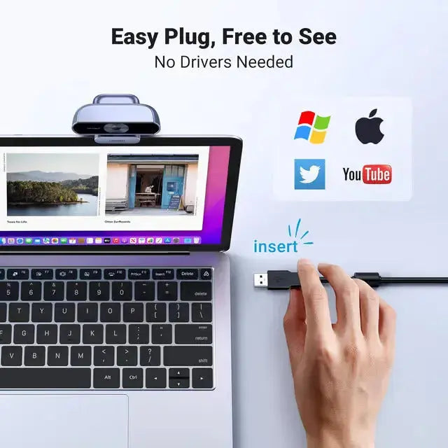 UGREEN USB Webcam 1080P 30fps with Microphone Auto Light Correction 85° View Live Streaming Video Calling PC Web Cam 15728 Ugreen