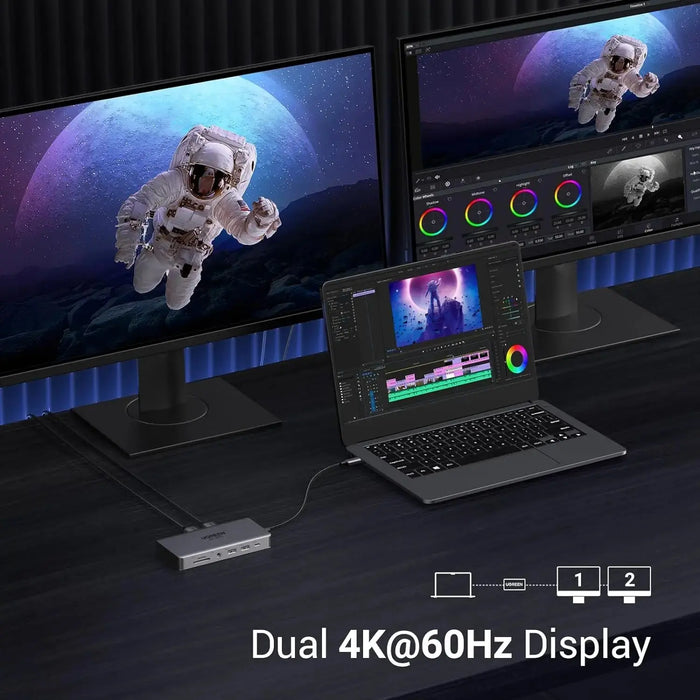 UGREEN 11 In 1 USB C Hub Dual HDMI Docking Station, Dual 4K@60Hz Single 8K@30Hz, 10 Gbps USB Port, PD 100W, 1Gbps Ethernet, Card Reader(15965/Open Box)) TeckPot