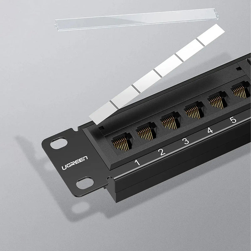 UGREEN Cat6 Patch Panel 24-Port 1U Rack Mount UTP Ethernet Network Panel RJ45 LAN Cable Data Center Server Office (70423) Ugreen