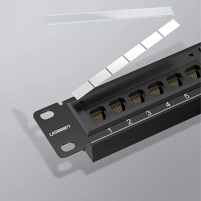 UGREEN Cat6 Patch Panel 24-Port 1U Rack Mount UTP Ethernet Network Panel RJ45 LAN Cable Data Center Server Office (70423) Ugreen