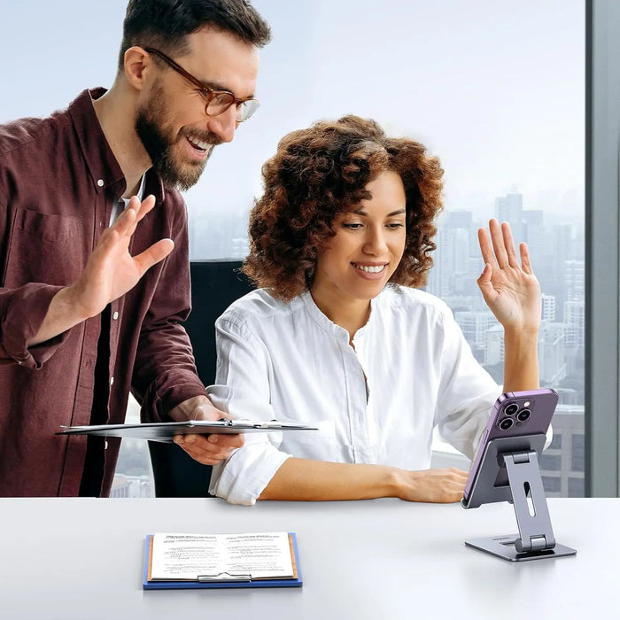 UGREEN Cell Phone Stand Adjustable Foldable Desktop Aluminum Smartphone Stand iPhone 15 14 13 12 Pro Max 11 XS 15608 Ugreen