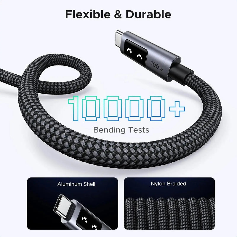 UGREEN Uno USB C to USB C Cable 1M 3.3ft 100W Fast Charging LED Display iPhone 16 Pro Max 15 MacBook iPad Galaxy (35501) Ugreen