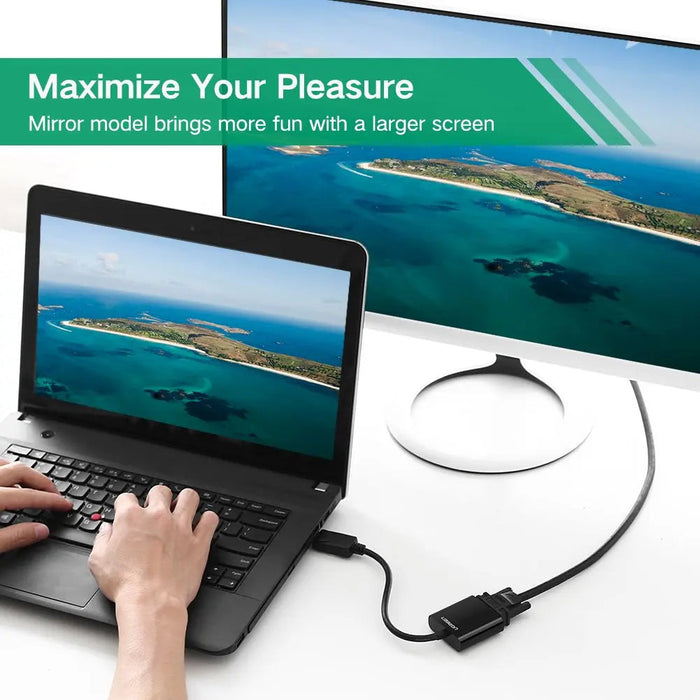 UGREEN DisplayPort to VGA Adapter DP Male to VGA Female Converter 1080P 60Hz Durable ABS Case Monitor Projector HDTV (20415)