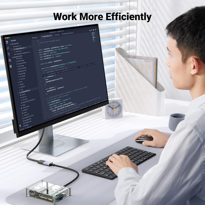 UGREEN 10553 25cm micro HDMI to HDMI 2.0 adapter, 4K60, work more efficiently