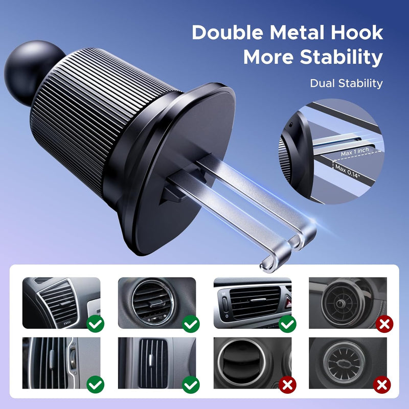 UGREEN LP923 65185 MagSafe-compatible car phone mount double metal hook for more stability