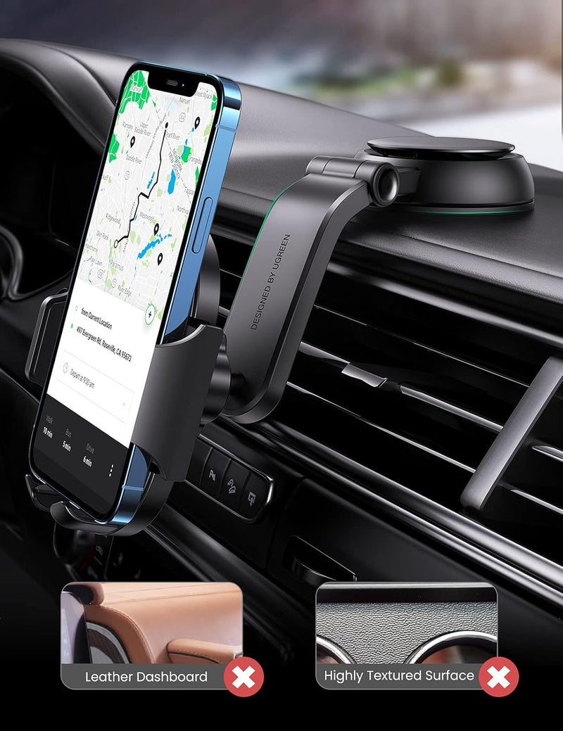 UGREEN LP405 20473 suction cup dashboard car phone holder mounted in a car
