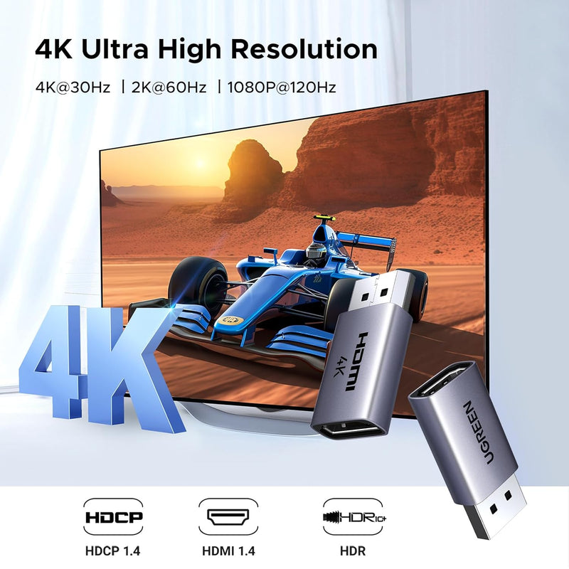UGREEN 55935 DisplayPort to HDMI 4K adapter, 2-pack, 4K ultra-high resolution