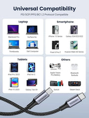 UGREEN USB C to USB C Cable 2M 100W Power Delivery Fast Charging USB 2.0 Type-C MacBook iPad Samsung Galaxy Pixel (70429) Ugreen
