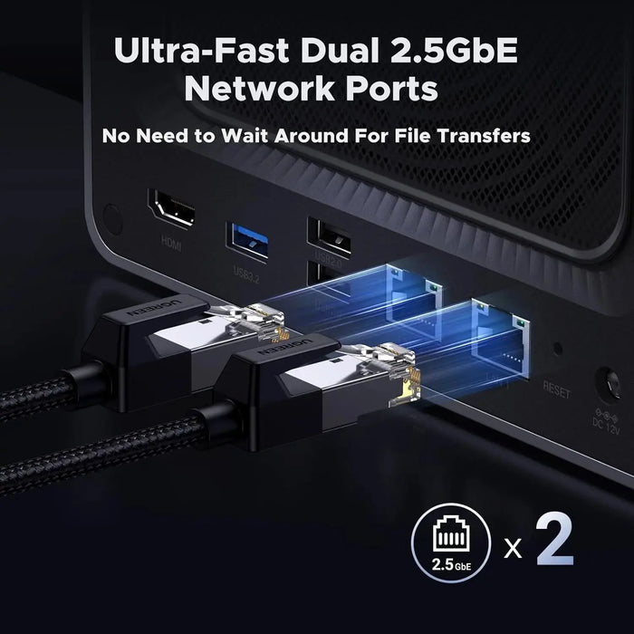 UGREEN NASync DXP4800 4-Bay Desktop NAS Intel N100 Quad-Core 8GB DDR5 32G eMMC 2.5GbE M.2 NVMe 4K HDMI Diskless (25372B) Ugreen