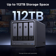 UGREEN NASync DXP4800 4 Bay NAS, Intel N100 Quad-core CPU, 8GB DDR5 RAM, 2 * 2.5GbE, 4K HDMI, Storage drives not included (25372) Ugreen
