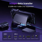 UGREEN Steam Deck Dock 6-in-1 – 4K@120Hz HDMI 2.1, 100W PD, Gigabit Ethernet, USB-A & USB-C Docking Station (75126) TeckPot
