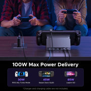 UGREEN Steam Deck Dock 6-in-1 – 4K@120Hz HDMI 2.1, 100W PD, Gigabit Ethernet, USB-A & USB-C Docking Station (75126) TeckPot