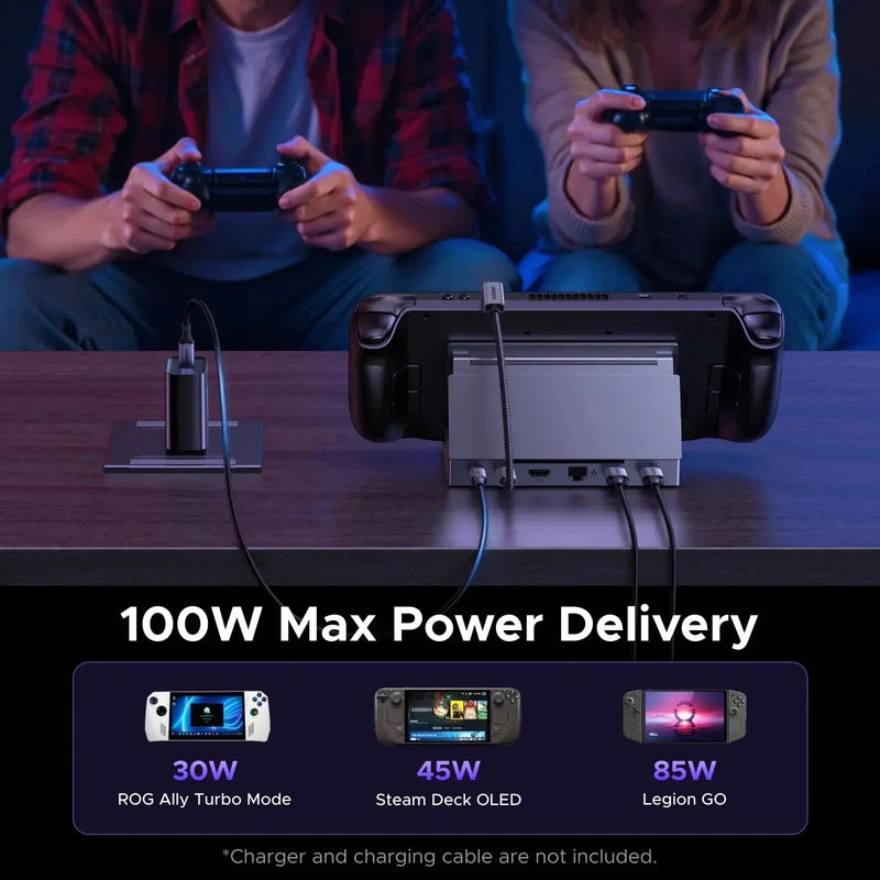 UGREEN Steam Deck Dock 6-in-1 – 4K@120Hz HDMI 2.1, 100W PD, Gigabit Ethernet, USB-A & USB-C Docking Station (75126) TeckPot