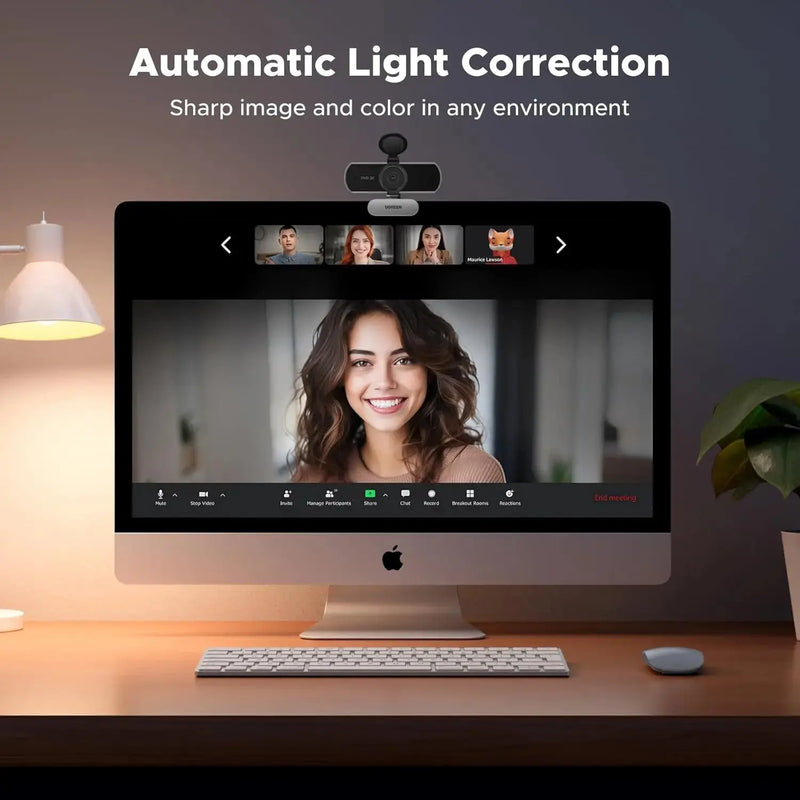 UGREEN 2K Webcam PC Ultra HD 1080P Streaming Camera Dual Microphone Autofocus Low Light USB Plug Play Computer Web Cam (75330) Ugreen
